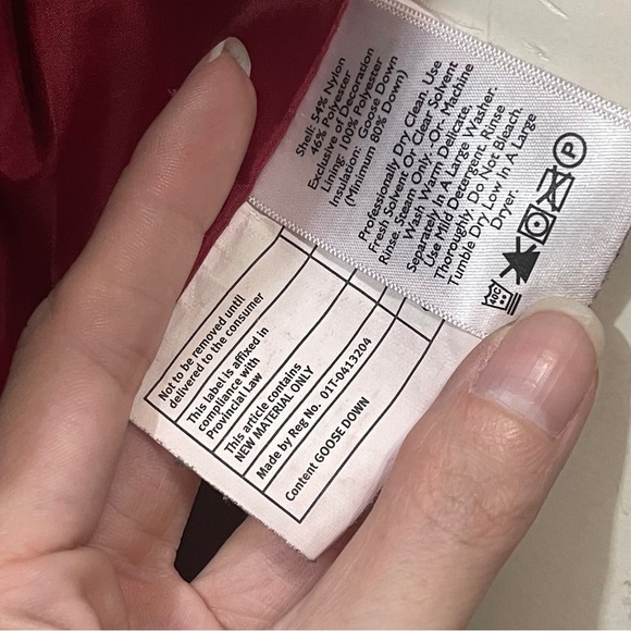 Eddie Bauer Premium Goose Down Belted Red Long Puffer Parka SP - Picture 12 of 12